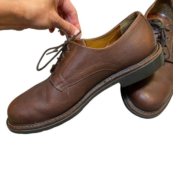 MEPHISTO Oxford Shoes Men 9 US 42 Brown Pebbled Leather Lace Up Cushioned Preppy - Picture 3 of 10
